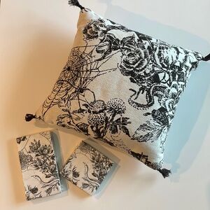 Halloween Toile Throw pillow and napkins